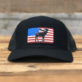 Moose Flag Trucker Snapback Hats