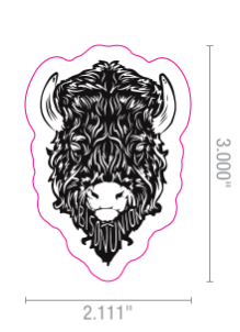Black Buffalo Head Sticker