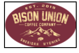 Bison Union Coffee Co Maroon Sticker