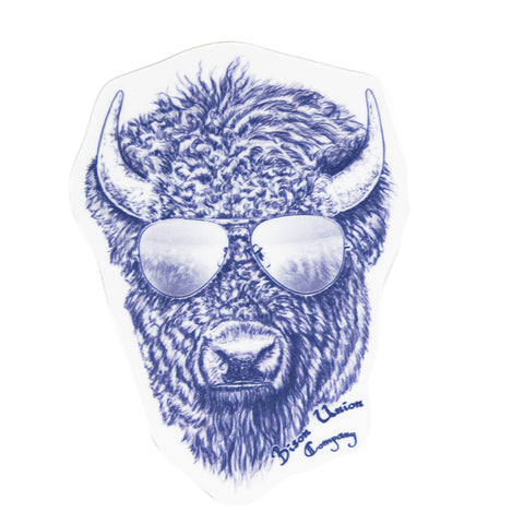 Buffalo with Shades Sticker and Magnet