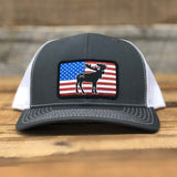 Moose Flag Trucker Snapback Hats
