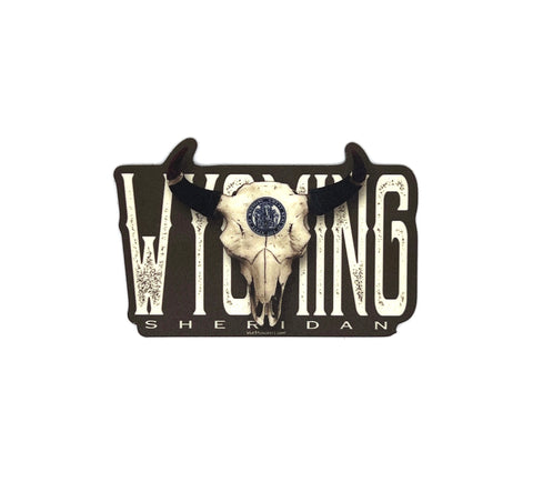 Sheridan Wy Skull Sticker