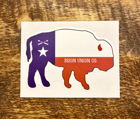 Texas Buffalo Flag Sticker