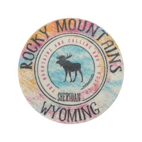 Rocky Mountains Tie-Dyed Moose Sticker