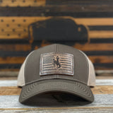 Leather Steamboat Flag Patch Hat