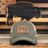 Steamboat Leather Flag Patch Low-Profile Hat
